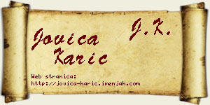 Jovica Karić vizit kartica